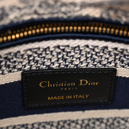 Christian Dior Toile de Jouy Embroidered Medium Lady D-Lite Blue 6 of 11