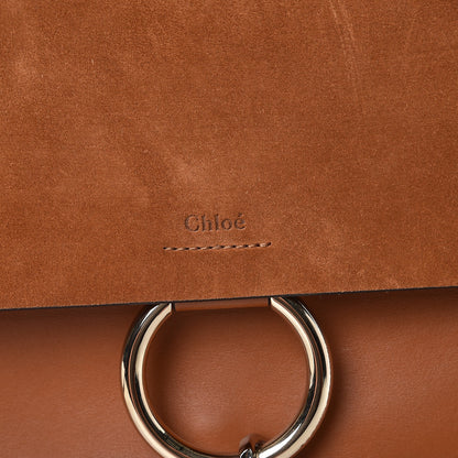 Chloe Suede Calfskin Medium Faye Shoulder Bag Tobacco 9 of 9