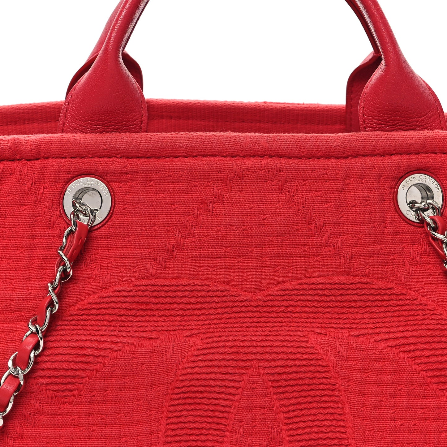Canvas Large Double Face Shopping Tote Red
