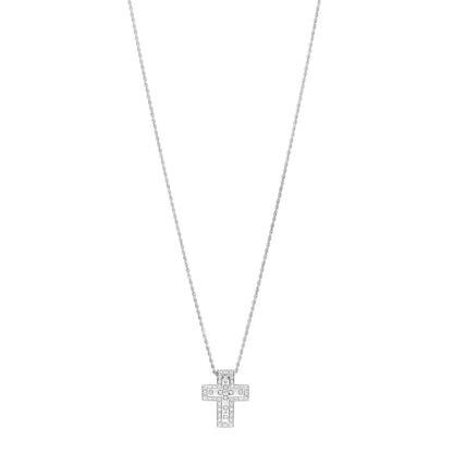 Damiani 18K White Gold Diamond Belle Epoque Cross Pendant Necklace 1 of 6