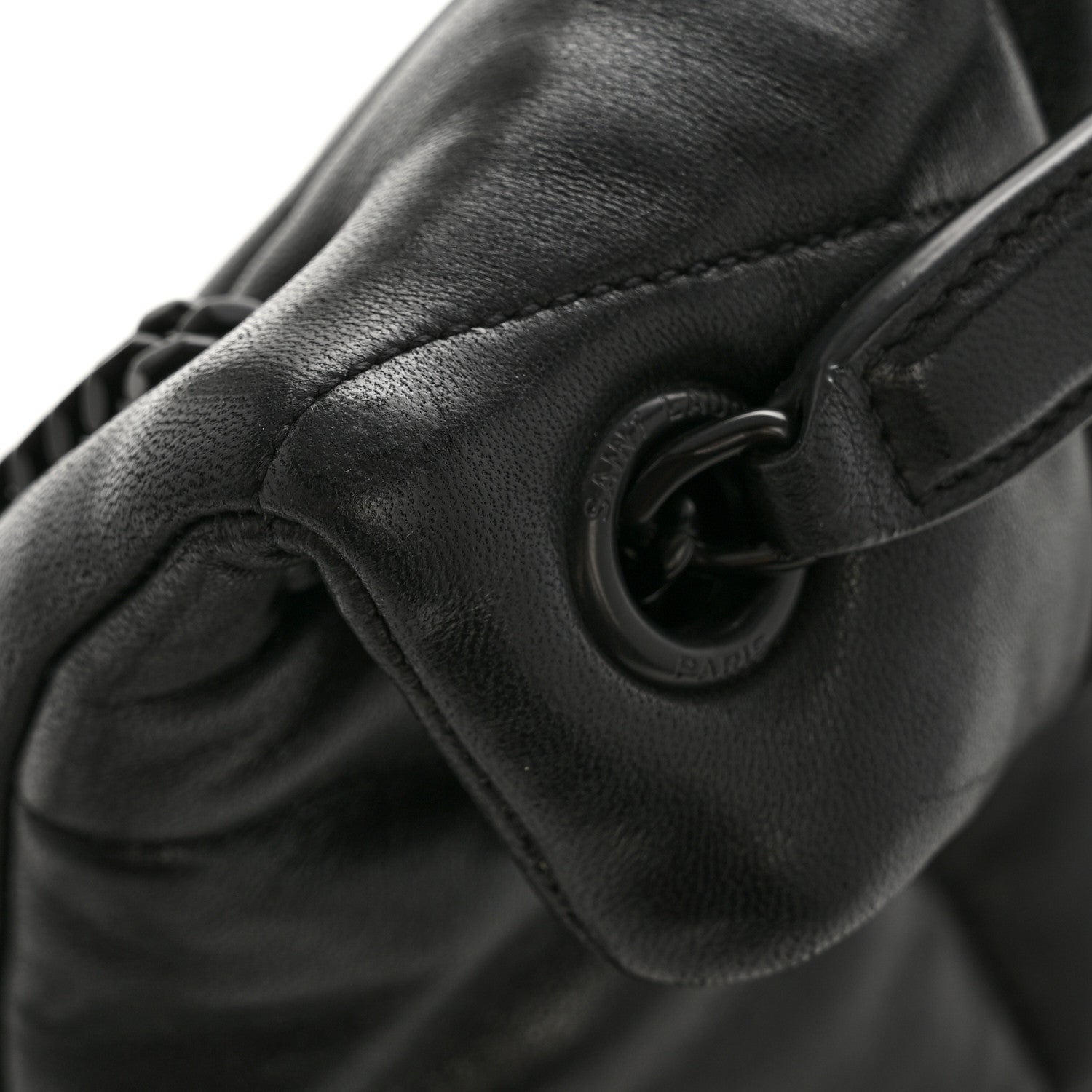 Saint Laurent Lambskin Quilted Monogram Monochrome Small Loulou Puffer Chain Satchel Black 15 of 15