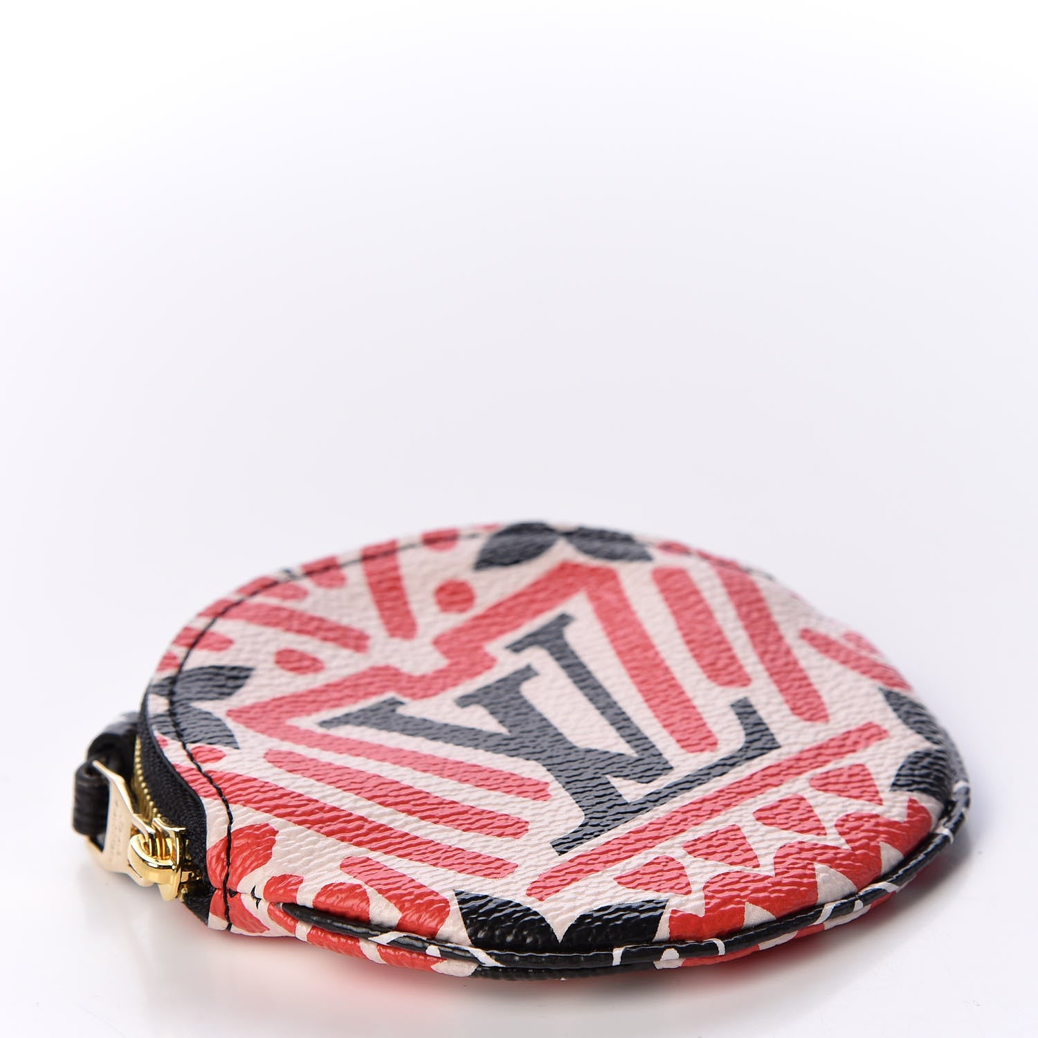 Louis Vuitton Monogram Giant Crafty Round Coin Purse Creme Rouge 3 of 6
