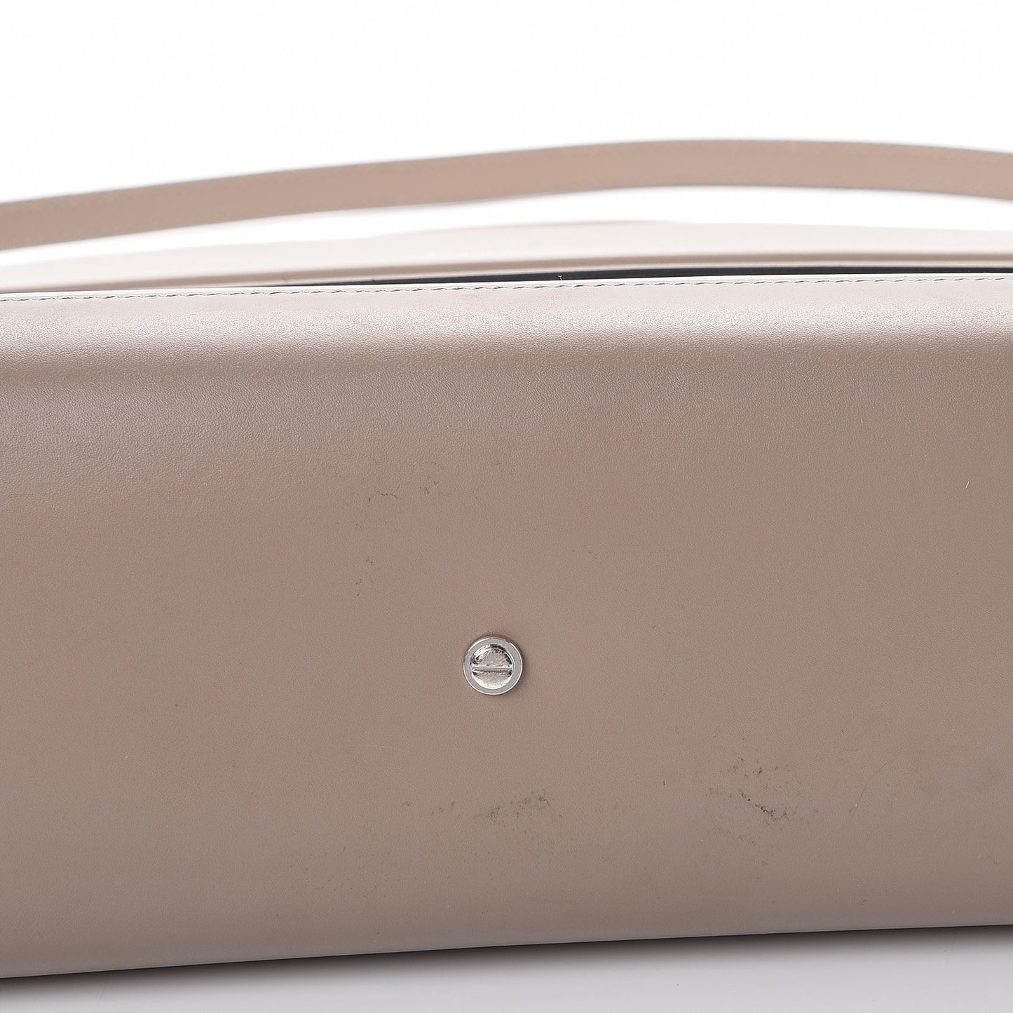Smooth Calfskin Small Horizon Satchel Taupe Grey