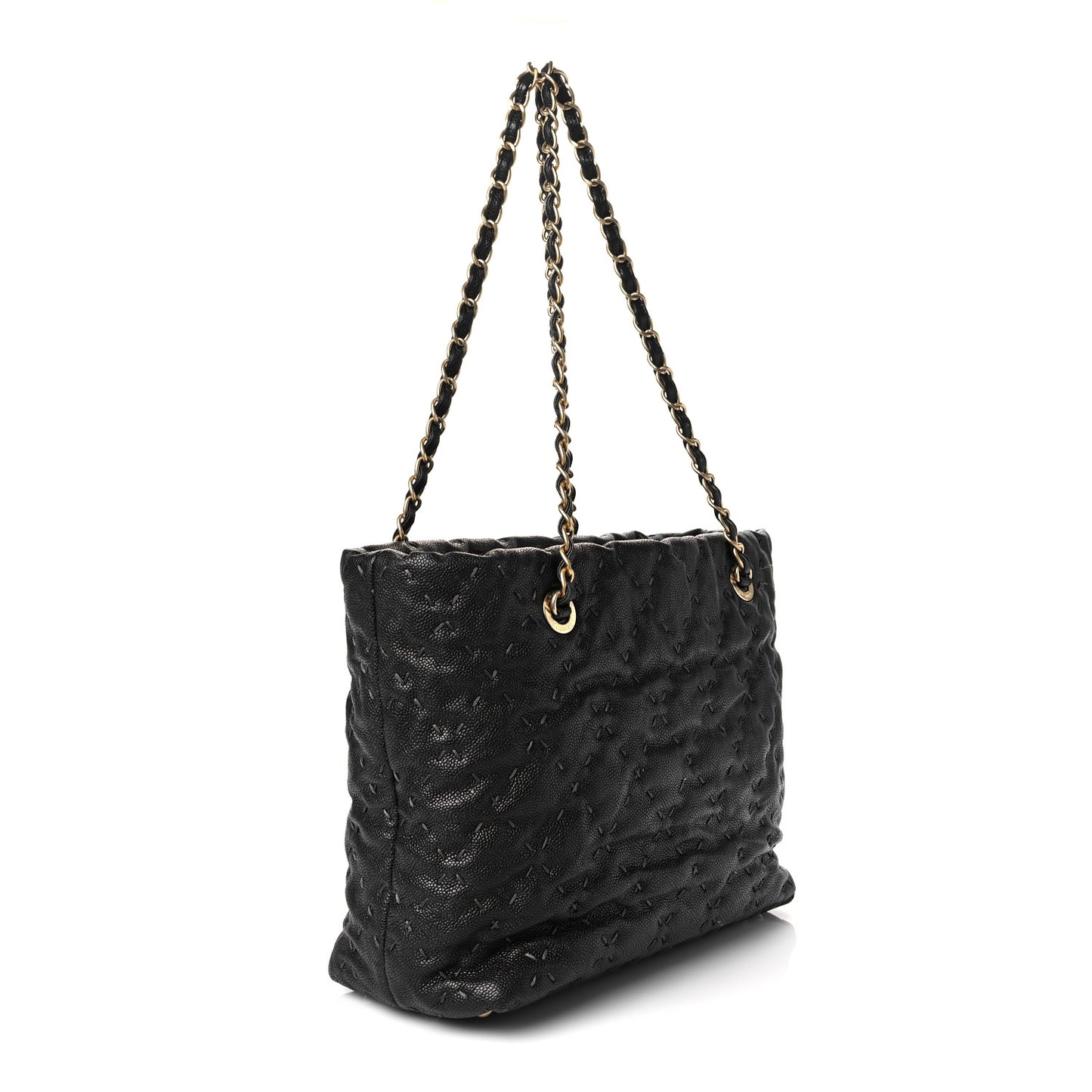 Caviar Stitched Tote Black