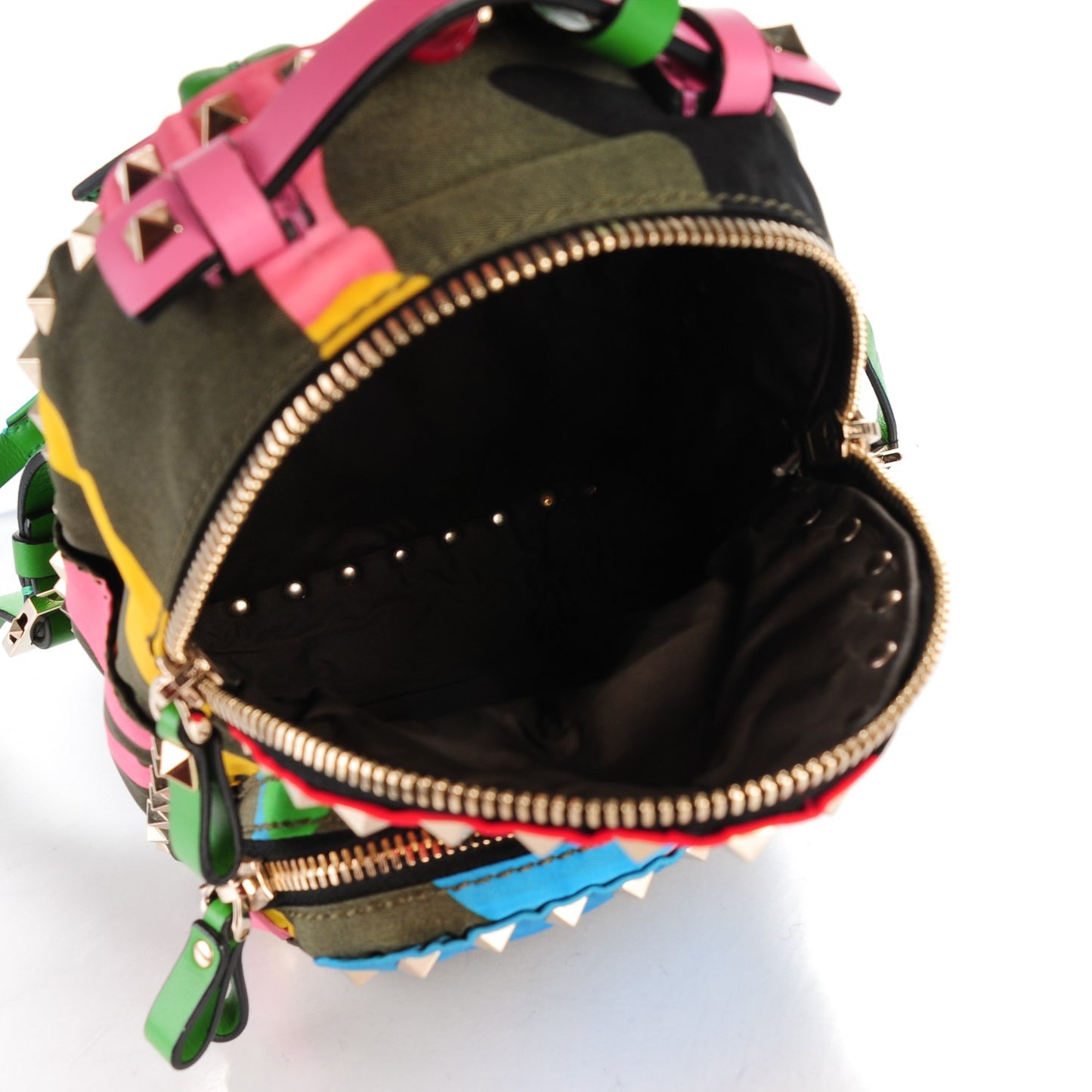Nylon Mini Psychedelic Camouflage Rockstud Backpack Multicolor