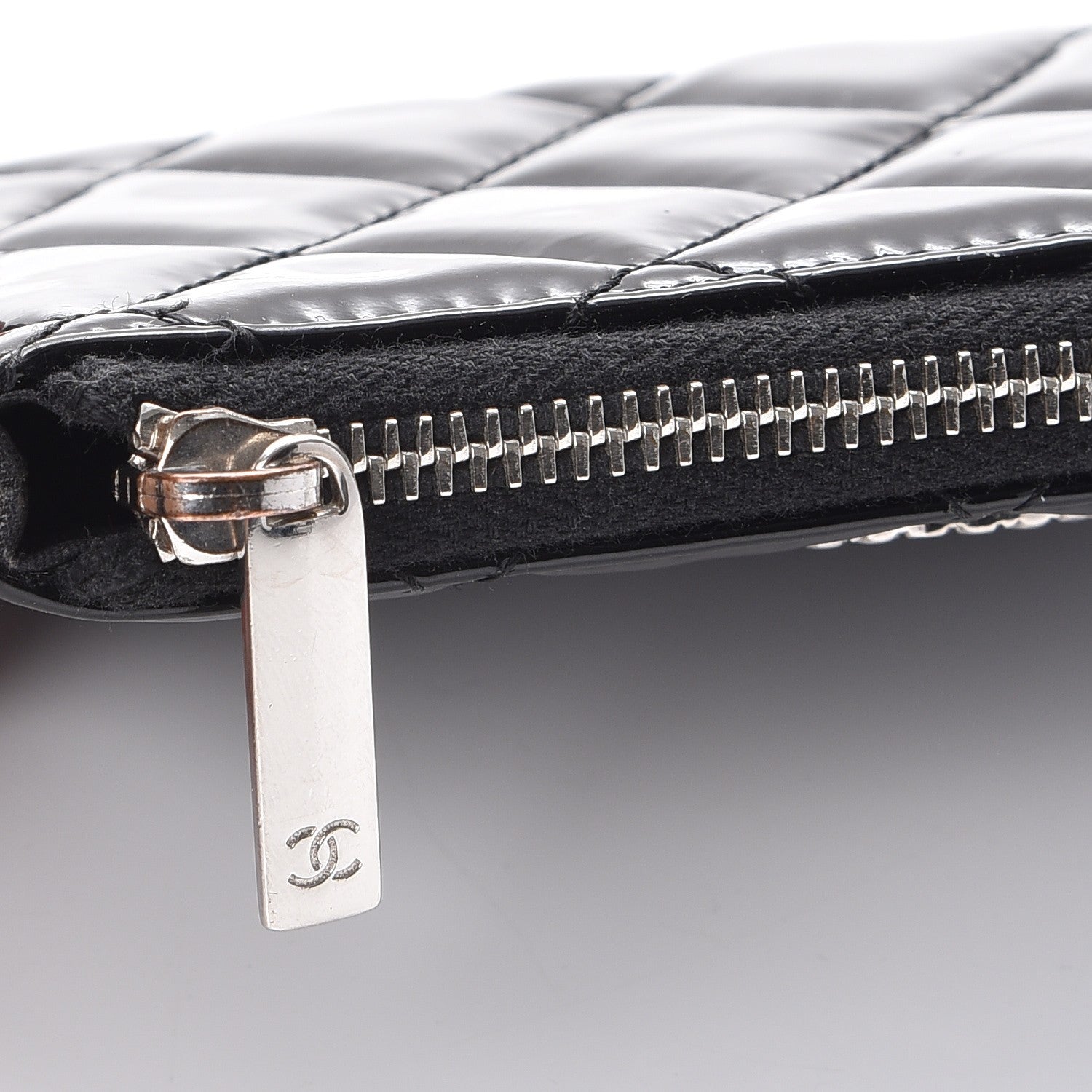 Chanel Patent Quilted Brilliant Key Holder Case Black 8 of 9