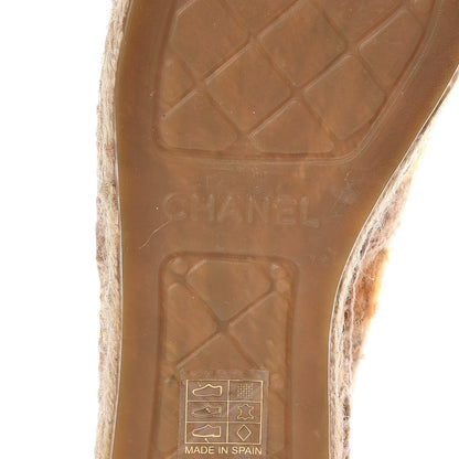 Chanel Tweed CC Espadrilles 35 Beige Pink Peach 8 of 10