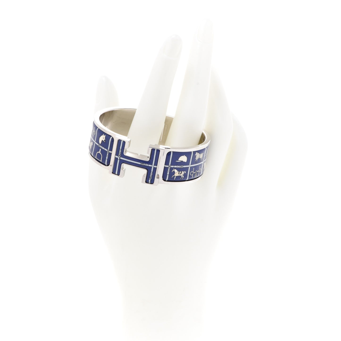 Enamel Couvertures et Tenues de Jour Wide Clic Clac H Bracelet PM Beige Blue