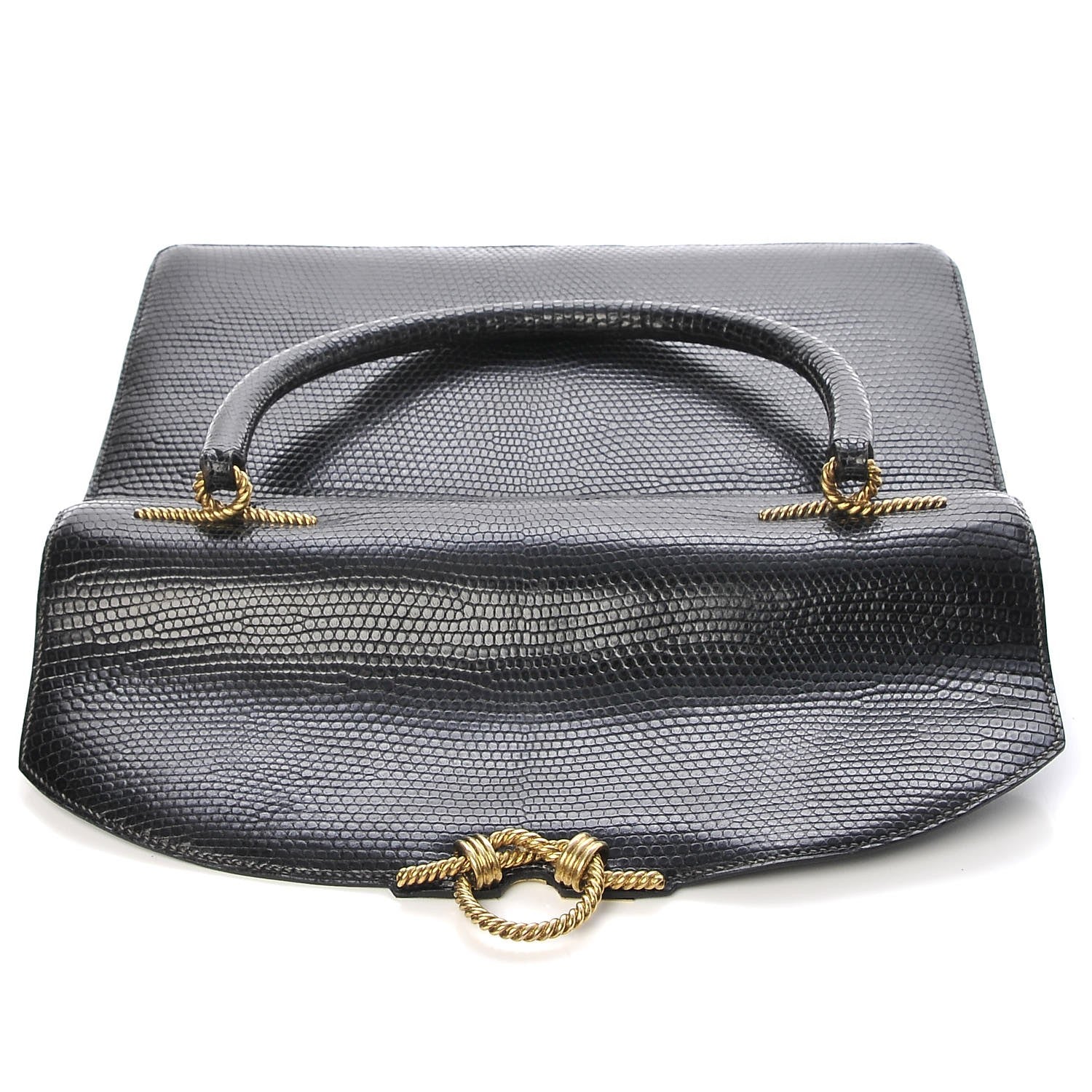 Hermes Lizard Sac Cordeliere Black 22 of 22