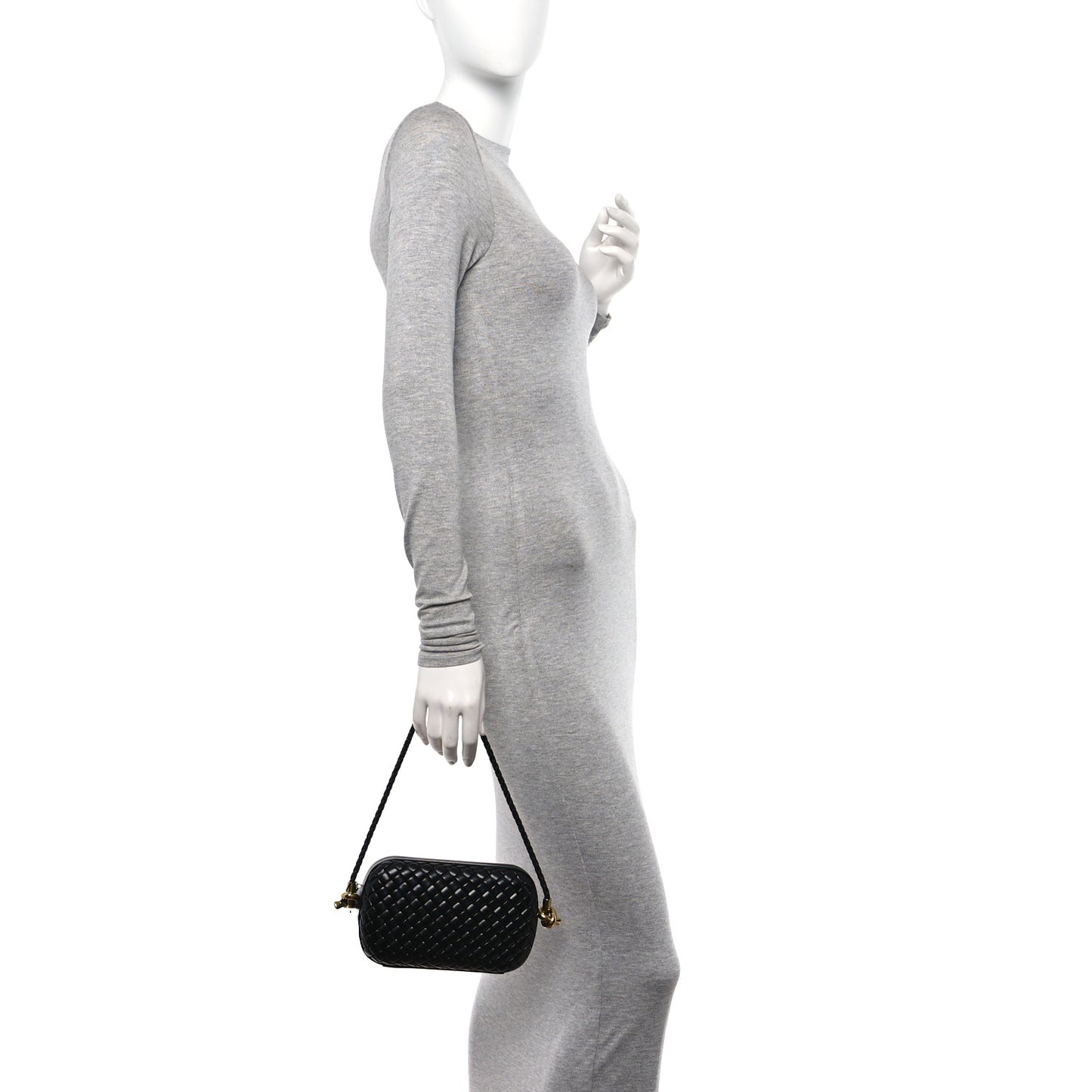 Calfskin Intrecciato Knot On Strap Black