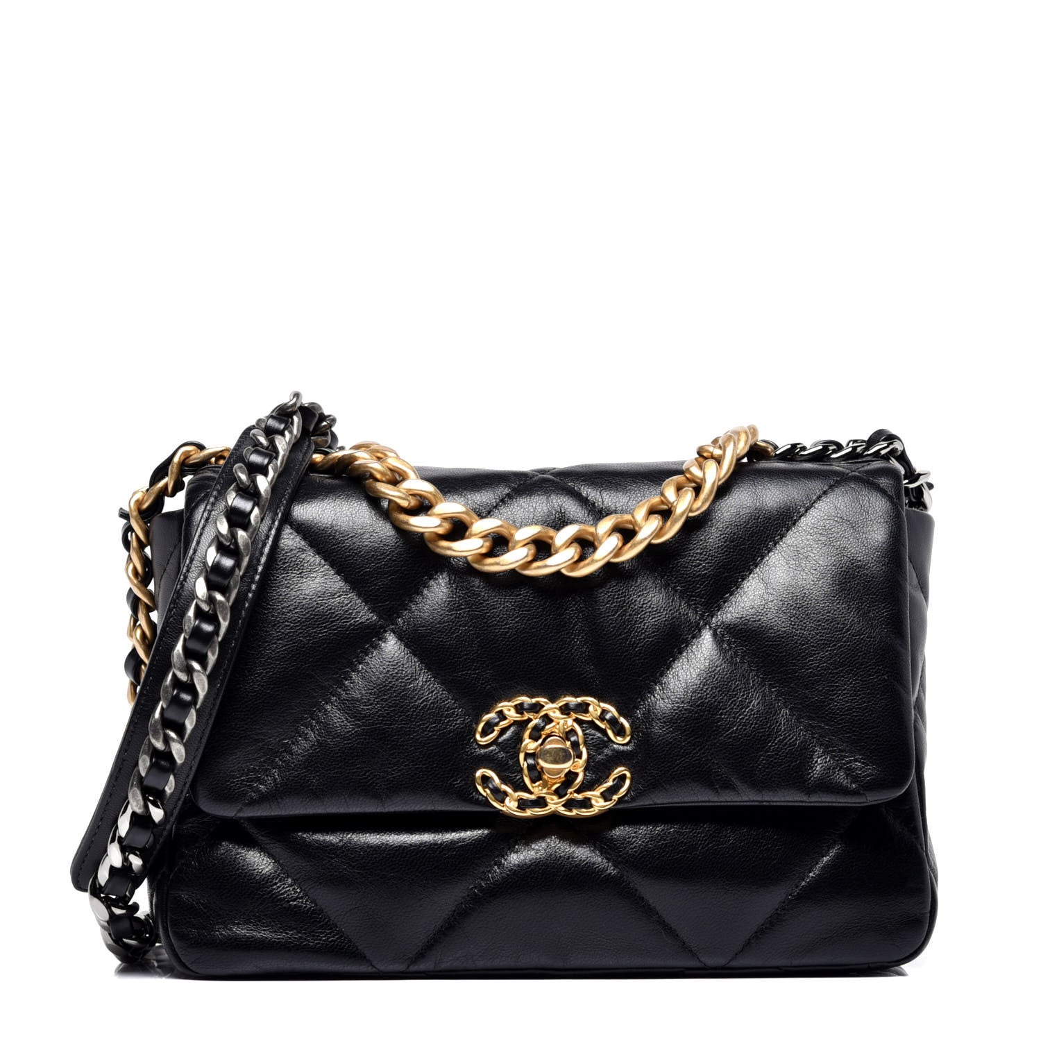 Chanel Lambskin Quilted Medium Chanel 19 Flap Black 1 of 9