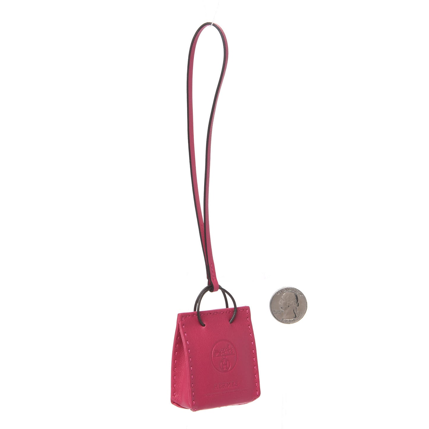 Milo Lambskin Swift Shopping Bag Charm Rose Mexico