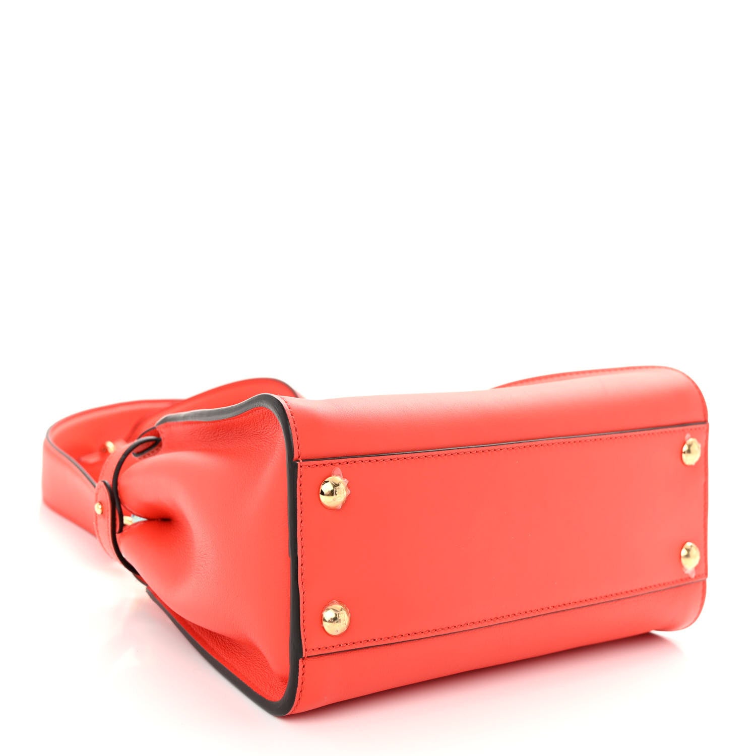 Fendi Vitello Seta Suede FF Mini Peekaboo Iconic Satchel Tulipano Miele Moro 4 of 10