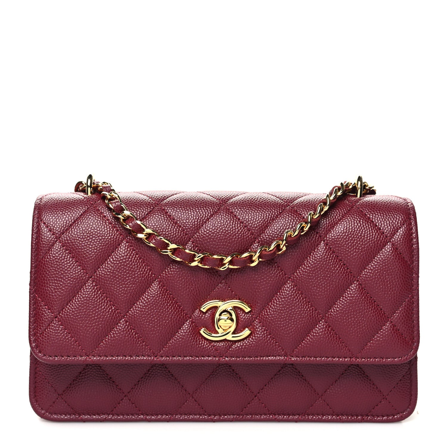 Chanel Caviar Quilted Timeless Charm Mini Flap Burgundy 1 of 12