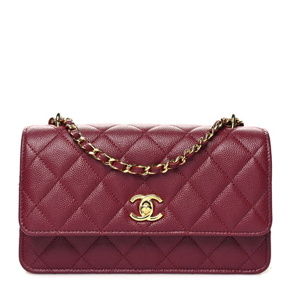 Chanel Caviar Quilted Timeless Charm Mini Flap Burgundy 1 of 12