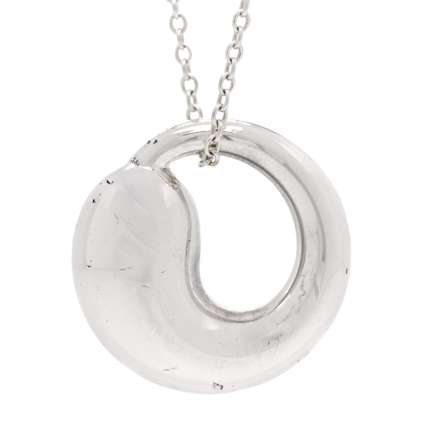 Sterling Silver 17mm Elsa Peretti Eternal Circle Pendant Necklace