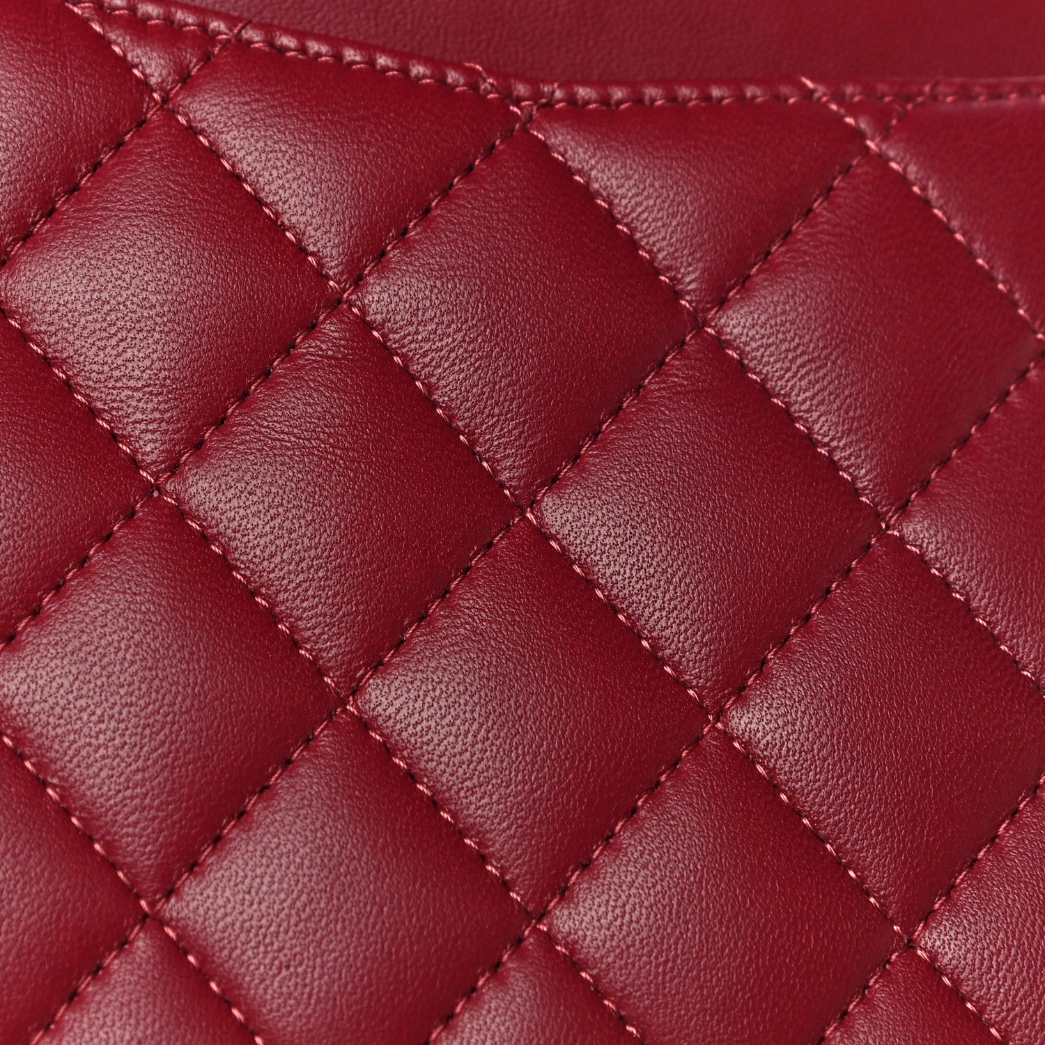 Chanel Lambskin Quilted Medium Double Flap Burgundy 12 of 13