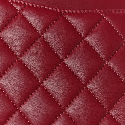 Chanel Lambskin Quilted Medium Double Flap Burgundy 12 of 13