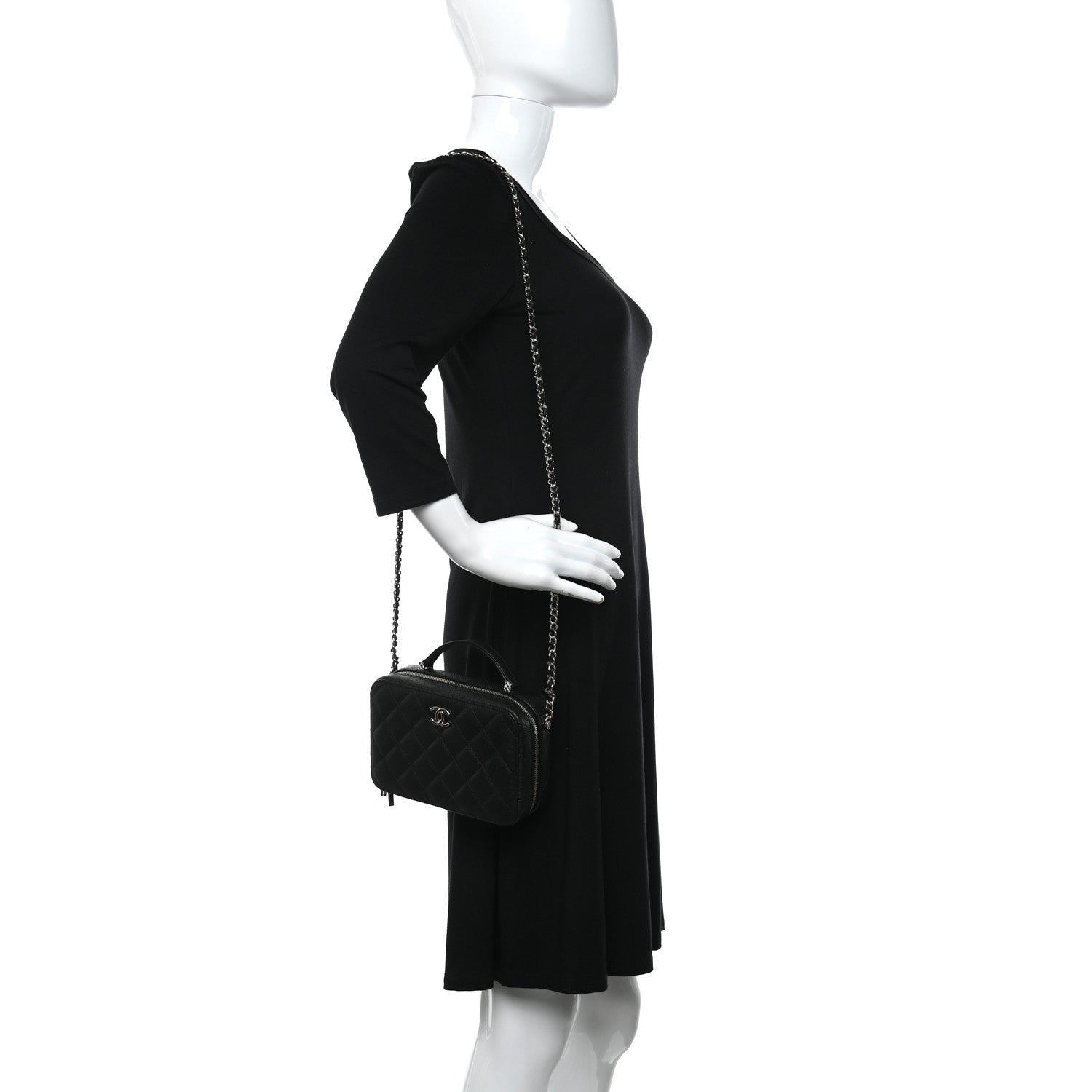 Chanel Caviar Quilted Vanity Case Black 2 of 11
