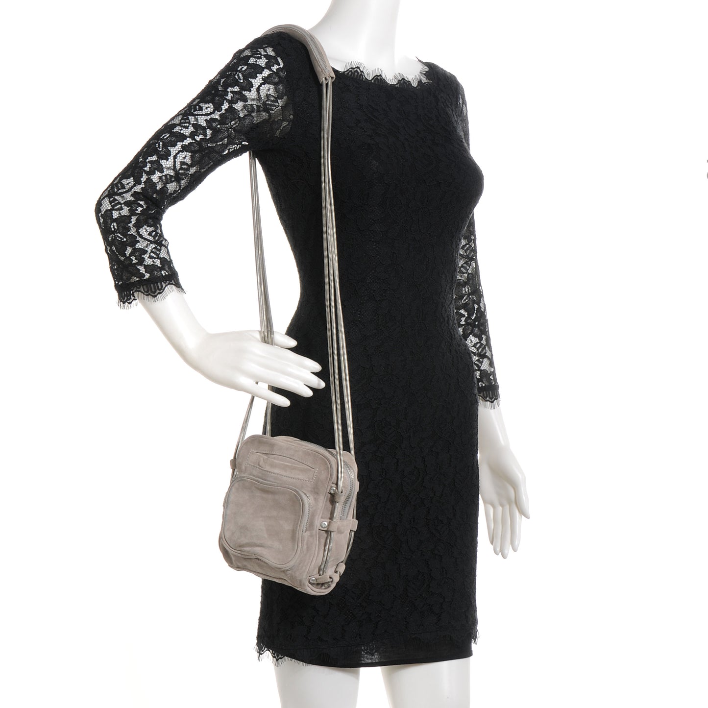 Suede Mini Brenda Camera Bag Feather Grey