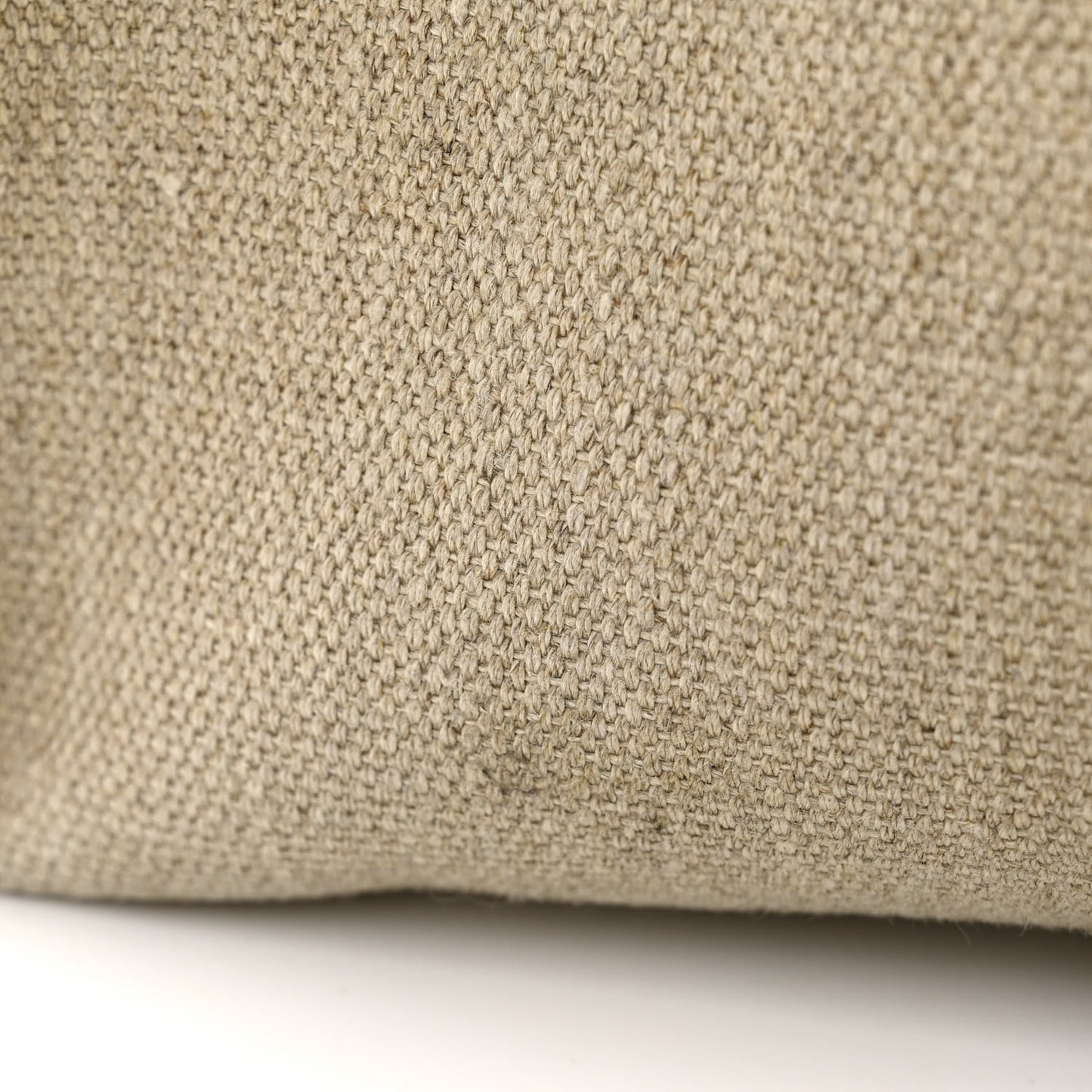 Linen Calfskin Large Woody Ribbon Tote White Brown