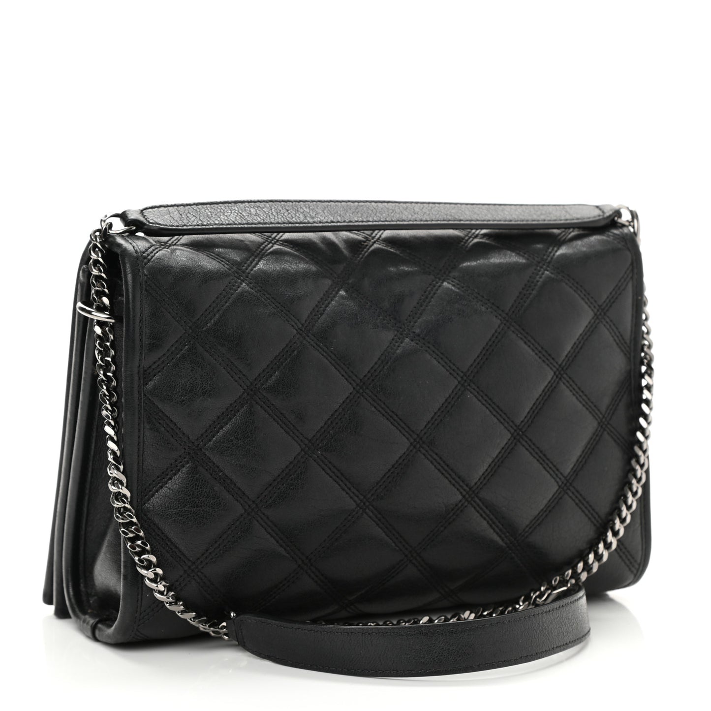Lambskin Quilted Mini Becky Chain Bag Black