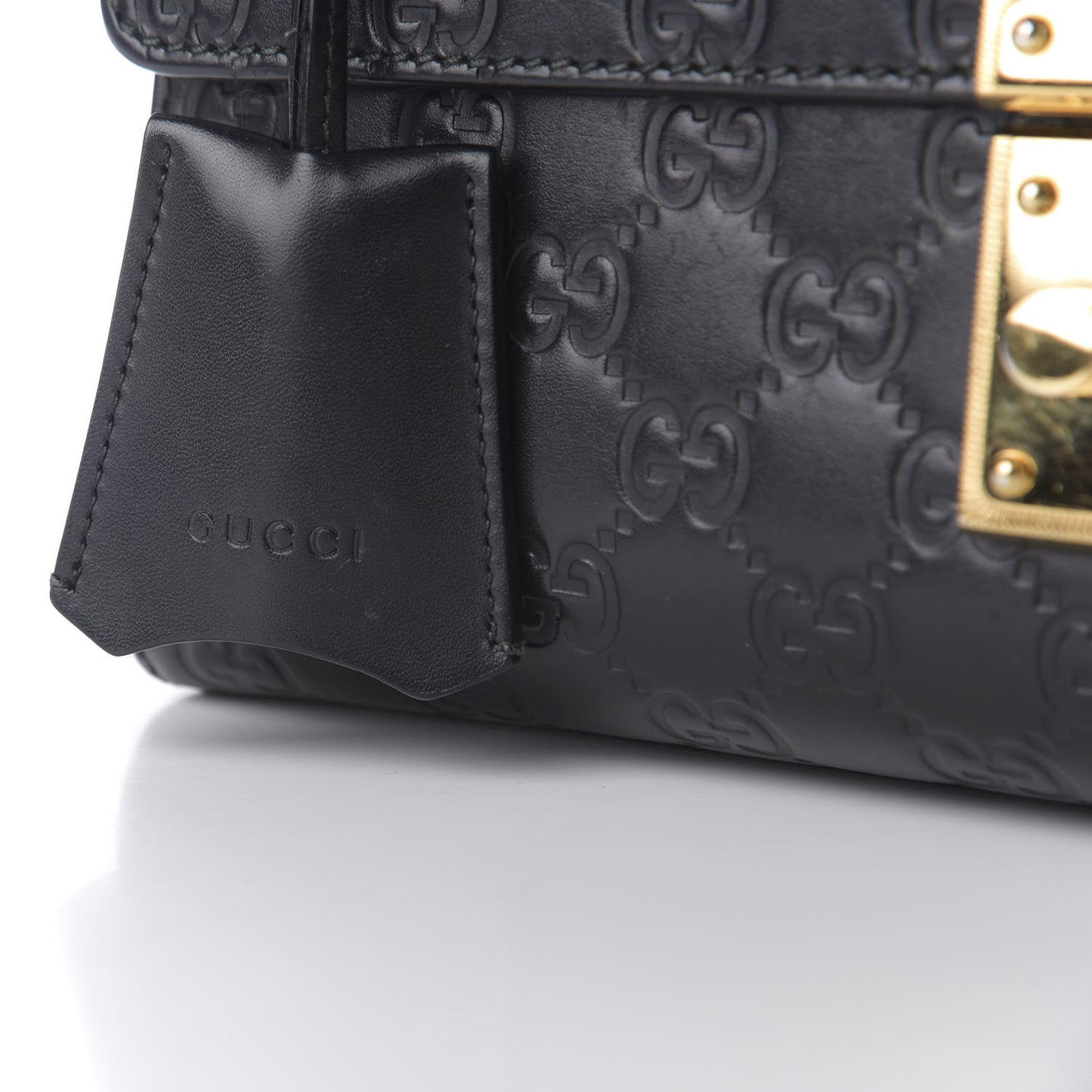 Guccissima Medium Padlock Shoulder Bag Black