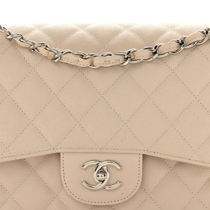 Chanel Caviar Quilted Jumbo Double Flap Ivory 8 of 12