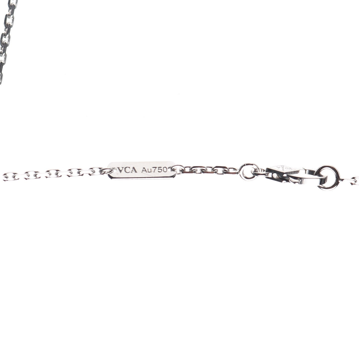 18K White Gold Mother of Pearl Magic Alhambra Pendant Necklace