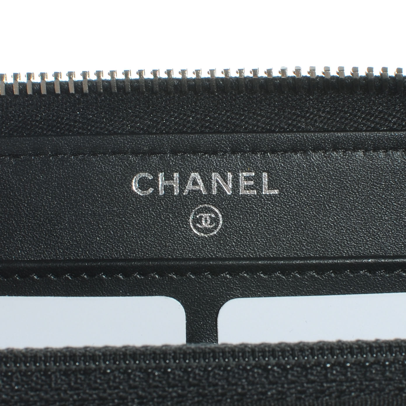 Patent Quilted Large Zip Around Wallet Black
