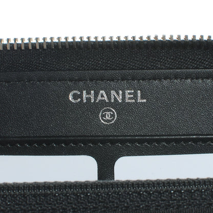 Chanel Patent Quilted Large Zip Around Wallet Black 6 of 9