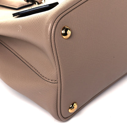 Prada Saffiano Cuir Small Double Bag Cammeo Black 7 of 8