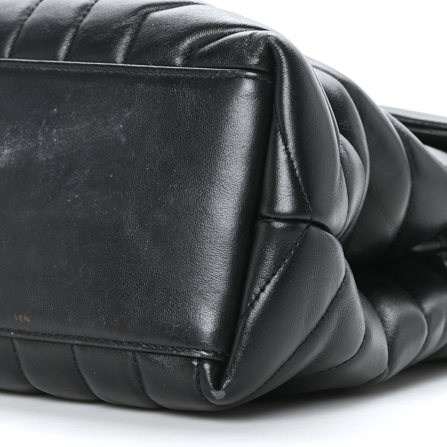 Calfskin Y Quilted Monogram Medium Loulou Chain Satchel Black