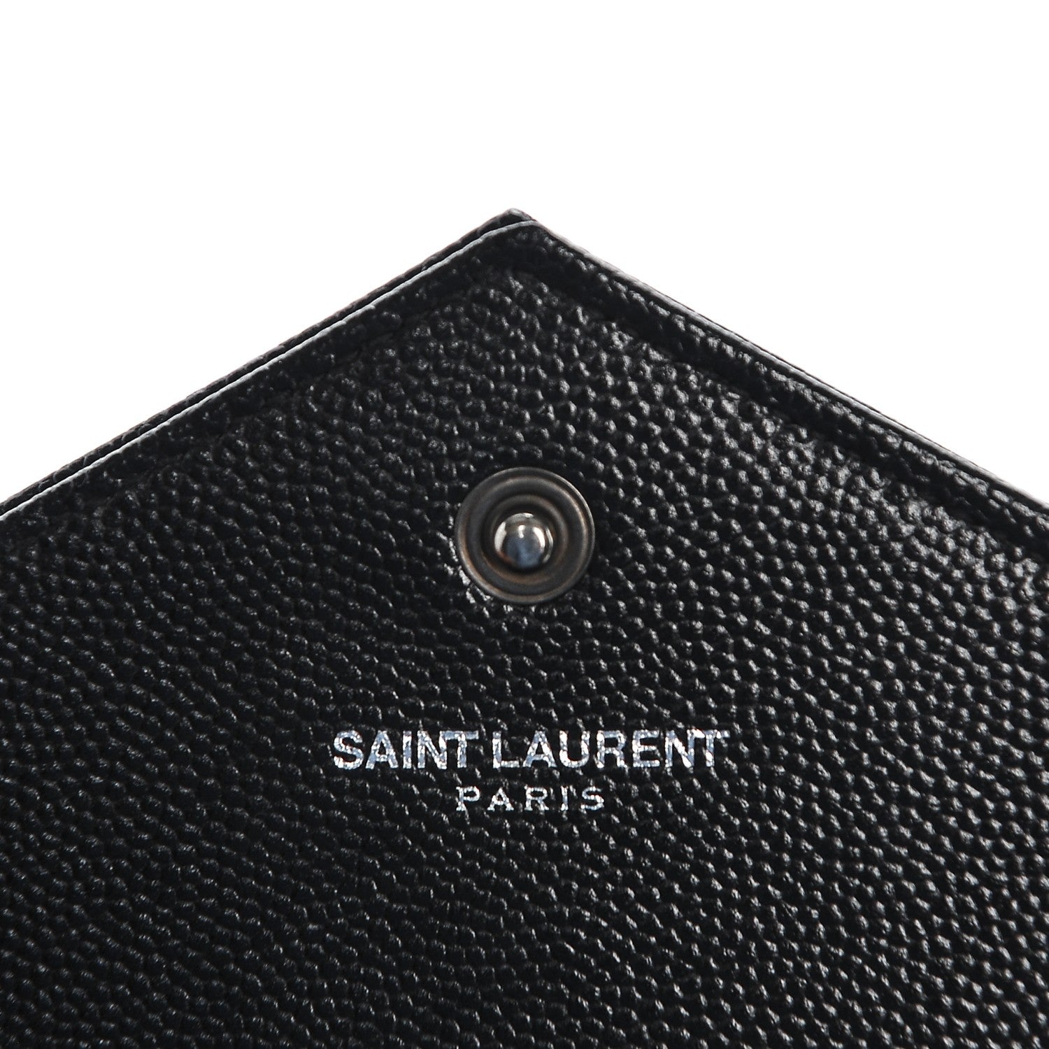 Saint Laurent Grain De Poudre Matelasse Chevron Monogram Chain Wallet Black 6 of 7
