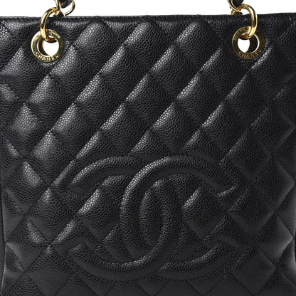 Chanel Caviar Quilted Petit Shopping Tote PST Black 10 of 10