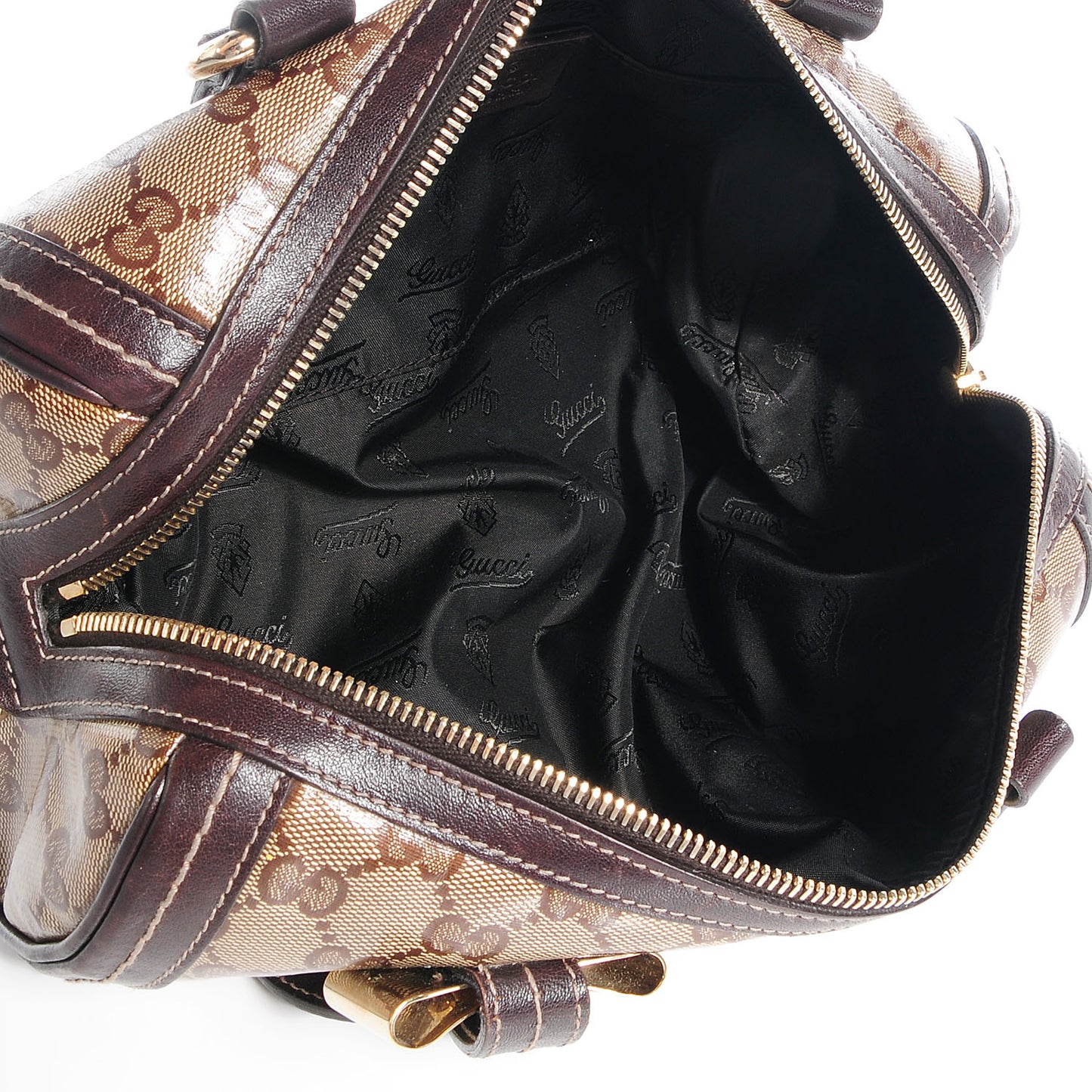 Crystal Monogram Duchessa Small Boston Bag Brown