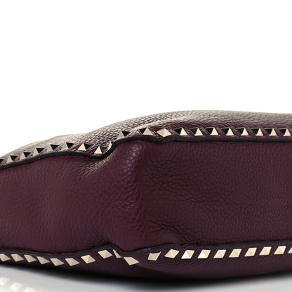 Valentino Garavani Pebbled Calfskin Small Rockstud Flip-Lock Messenger Bag Vinaccia 9 of 10