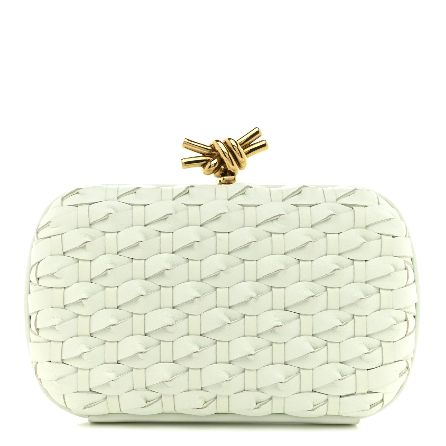 Intrecciato Minaudiere Knot Clutch Glacier