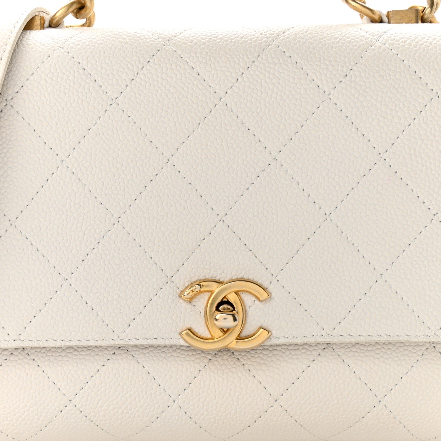 Chanel Grained Calfskin Small Stitched Flap White 8 of 16