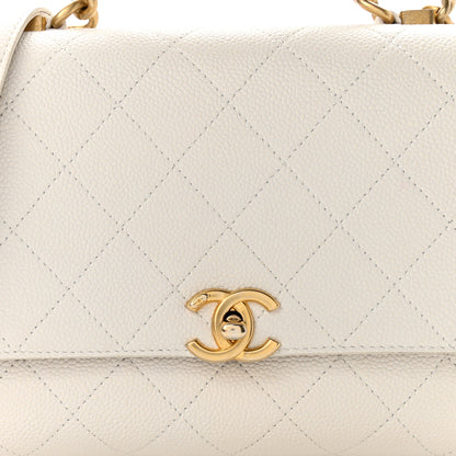 Chanel Grained Calfskin Small Stitched Flap White 8 of 16