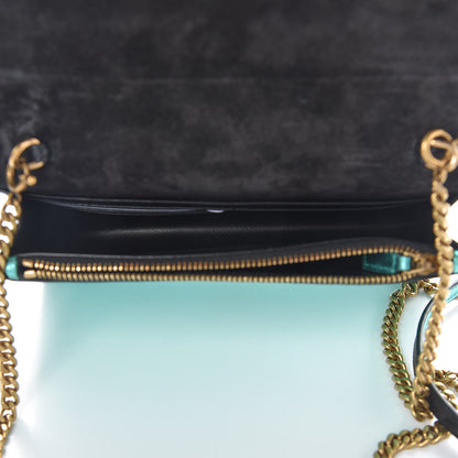 Saint Laurent Laminated Calfskin Classic Monogram Kate Tassel Chain Wallet Green 5 of 12