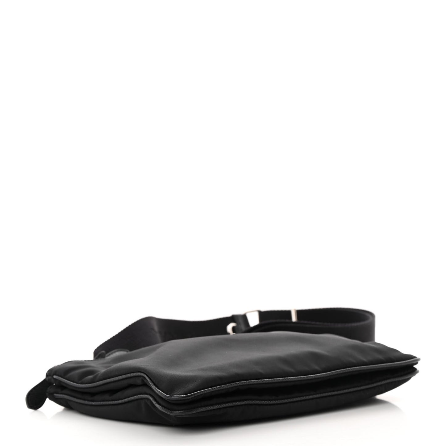 Re-Nylon Saffiano Re-Edition 2000 Double Zip Crossbody Bag Black