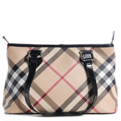 Burberry Supernova Check Stanton Tote Black 1 of 8