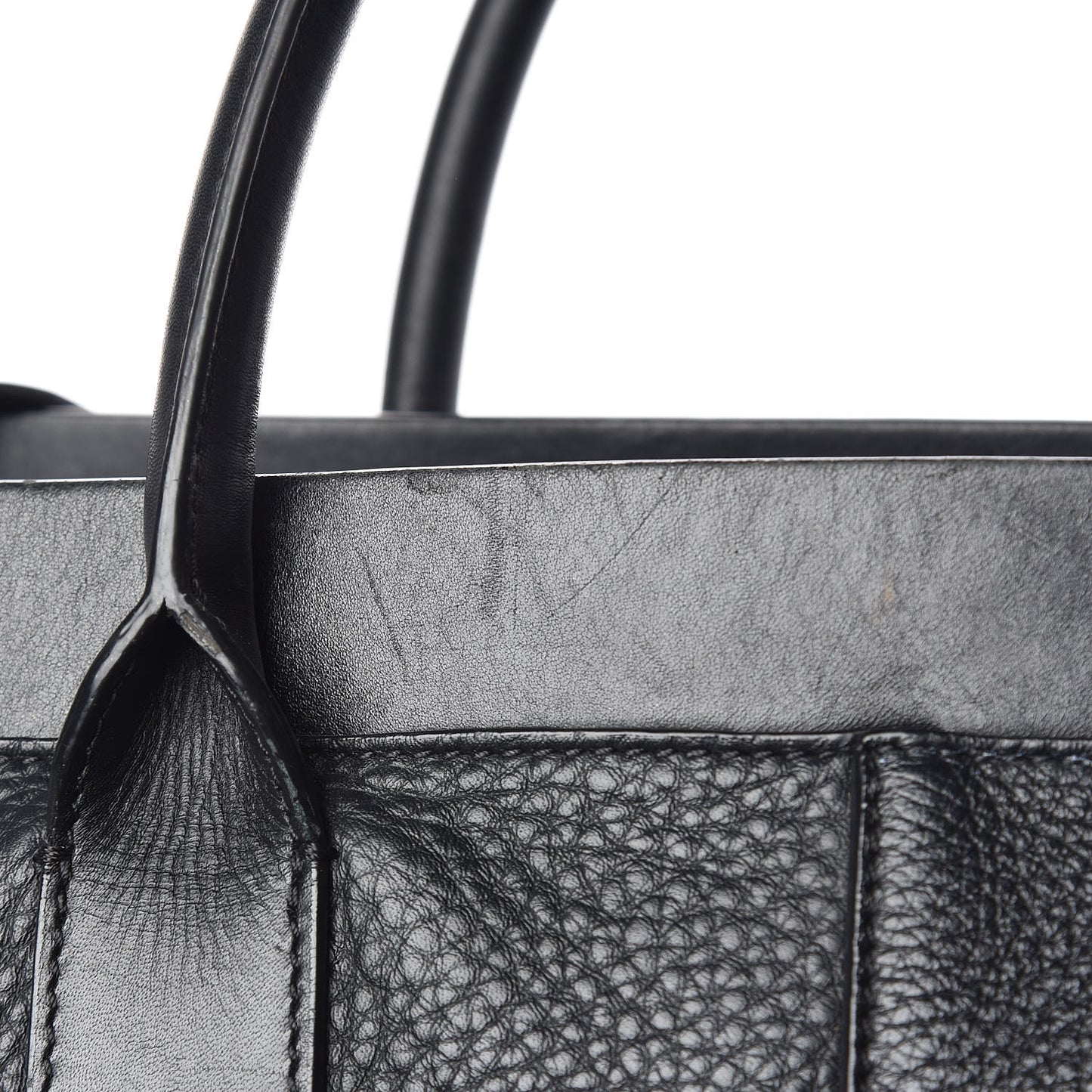 Grained Calfskin Medium Cate Satchel Black