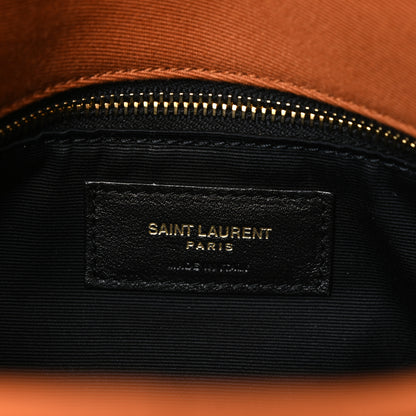Saint Laurent Canvas Quilted Small Loulou Puffer Monogram Chain Satchel Hot Rust 6 of 10
