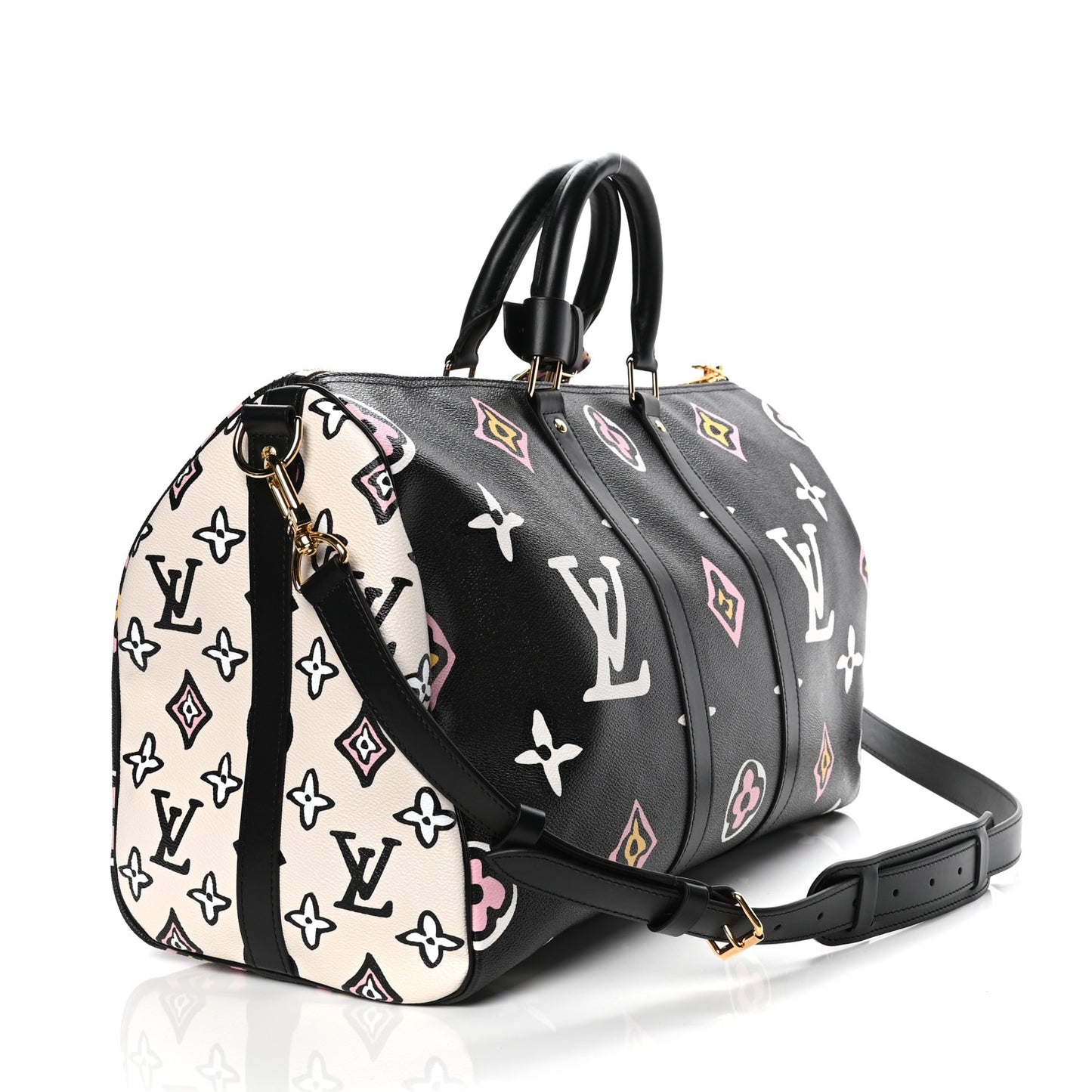 Monogram Giant Wild At Heart Keepall Bandouliere 45 Black