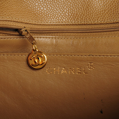 Chanel Caviar Vertical Quilted Jumbo Flap Beige 6 of 13