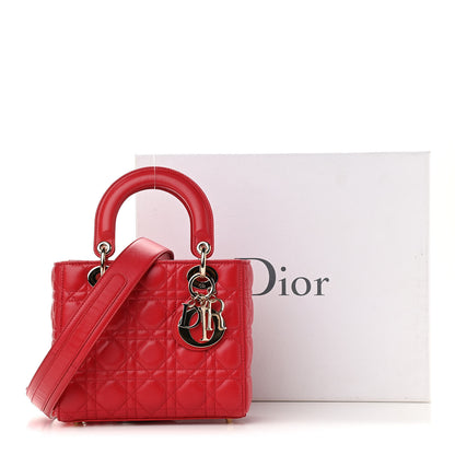 Christian Dior Lambskin Cannage Small Lucky Badges My Lady Dior Red 9 of 9