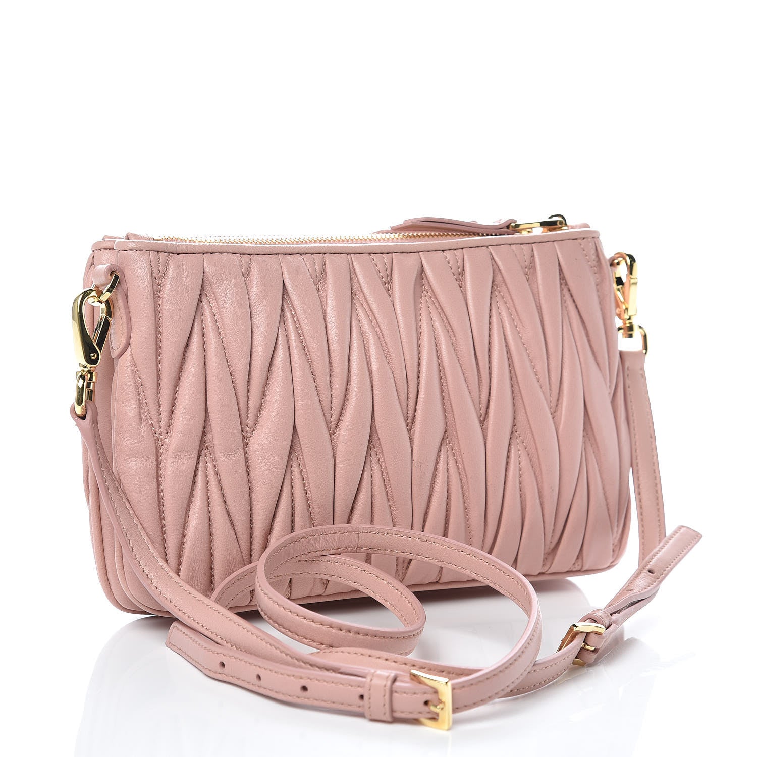Miu Miu Nappa Matelasse Double Zip Crossbody Orchidea 3 of 12