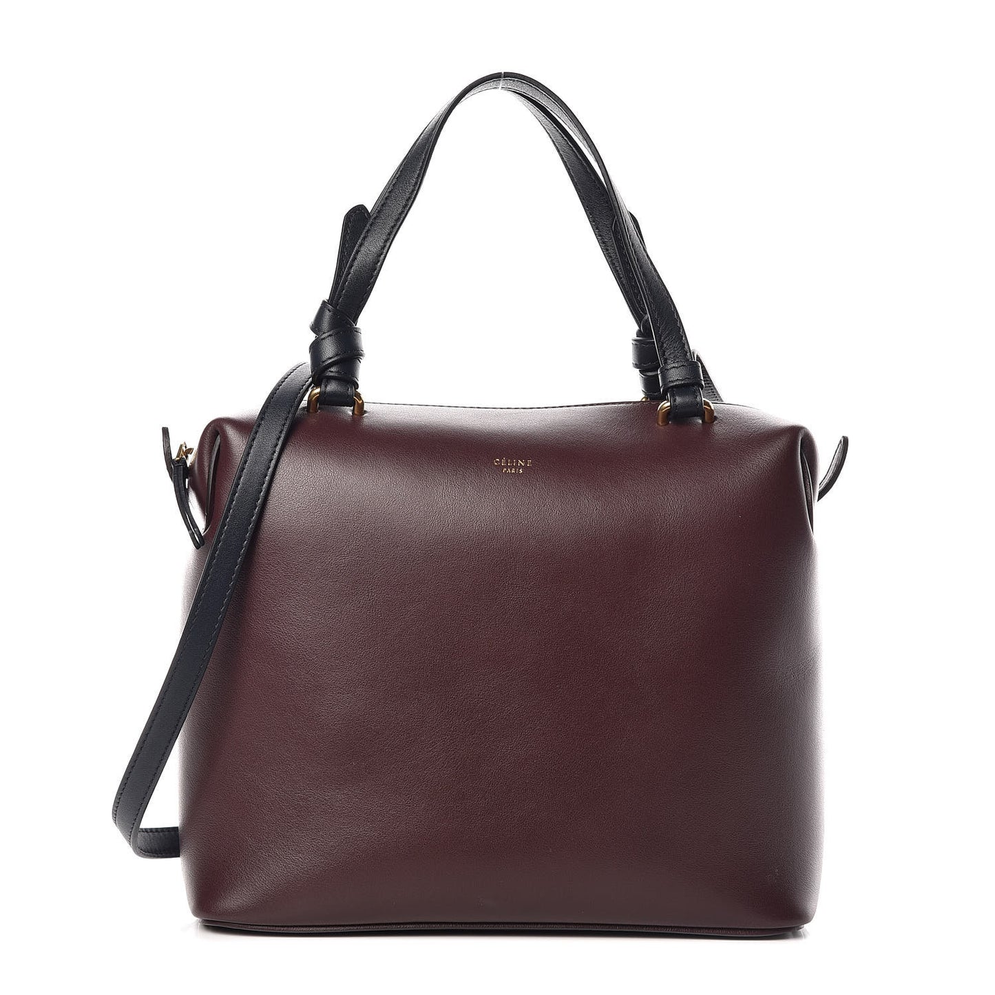 Lambskin Small Soft Cube Satchel Burgundy